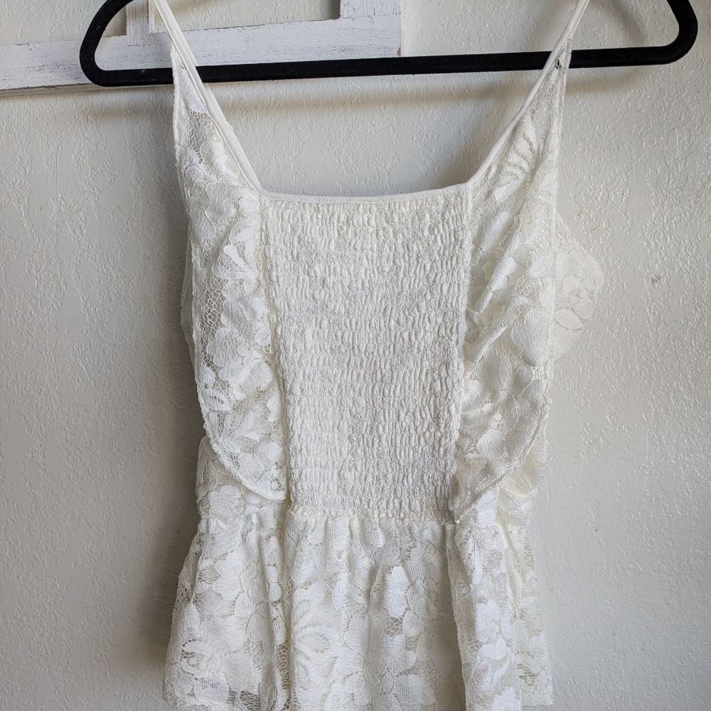 Elegant White Lace Women's Top